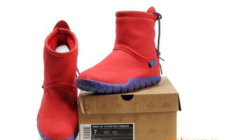 批發零售耐克女子冬季休閑保暖靴 橘紅款價格、廠家信息及圖片詳解